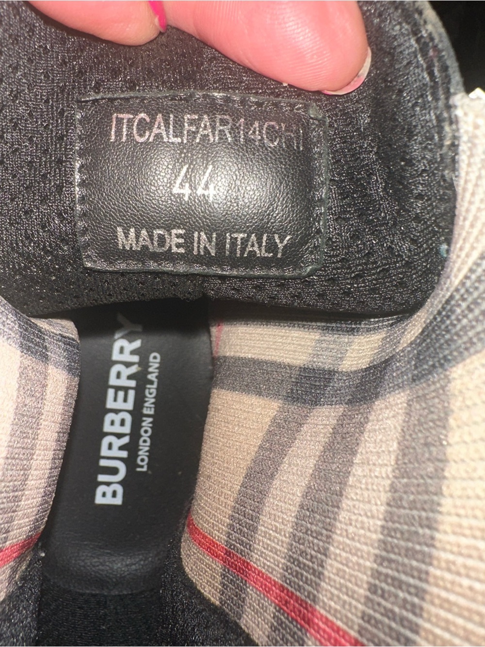 Burberry Black Leather Chukka Boot with Signature Plaid